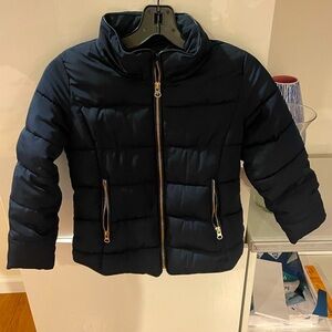 Zara girls navy puffer jacket